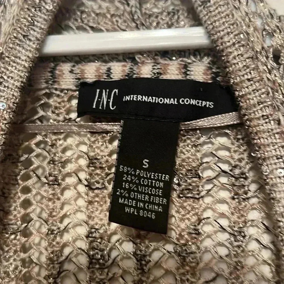 INC -International Concepts Cardigan with 
Subtle Shimmer Gold sparkles Women L - Picture 4 of 5